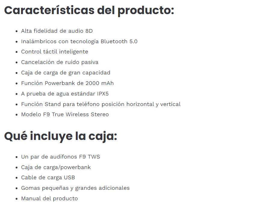 AUDIFONOS F9 ALTA TECNOLOGI 2025