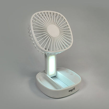 Mini Ventilador Portátil Plegable con Luz LED – Recargable
