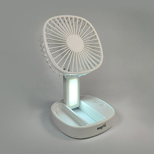 Mini Ventilador Portátil Plegable con Luz LED – Recargable